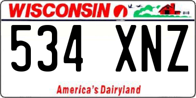 WI license plate 534XNZ