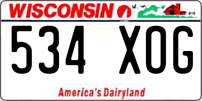 WI license plate 534XOG
