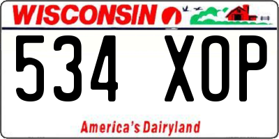 WI license plate 534XOP