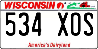 WI license plate 534XOS