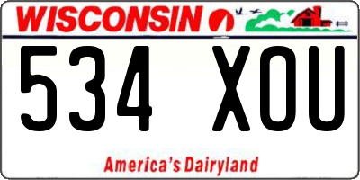 WI license plate 534XOU