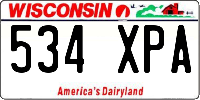 WI license plate 534XPA
