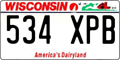 WI license plate 534XPB