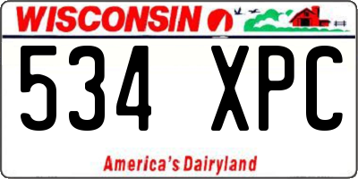 WI license plate 534XPC
