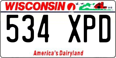 WI license plate 534XPD