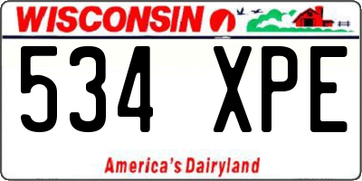 WI license plate 534XPE