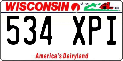WI license plate 534XPI