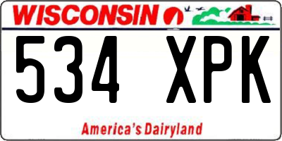 WI license plate 534XPK