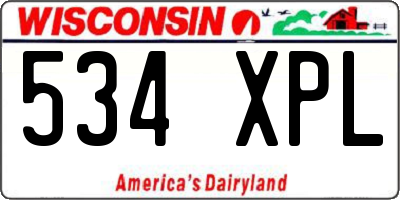WI license plate 534XPL