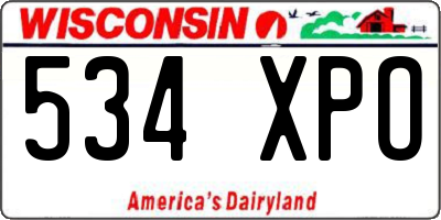 WI license plate 534XPO