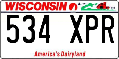 WI license plate 534XPR