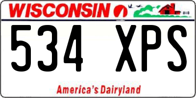WI license plate 534XPS