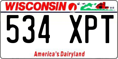 WI license plate 534XPT