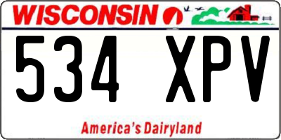 WI license plate 534XPV