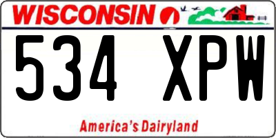 WI license plate 534XPW