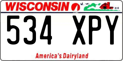 WI license plate 534XPY