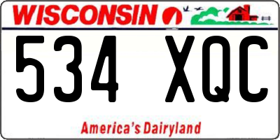 WI license plate 534XQC