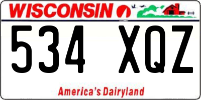 WI license plate 534XQZ