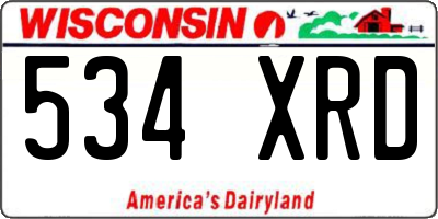 WI license plate 534XRD