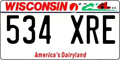 WI license plate 534XRE