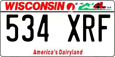 WI license plate 534XRF