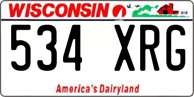 WI license plate 534XRG