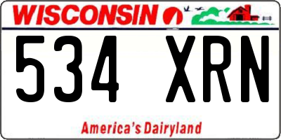 WI license plate 534XRN