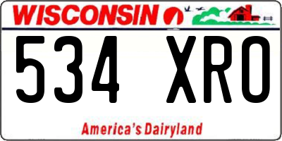 WI license plate 534XRO