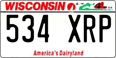 WI license plate 534XRP