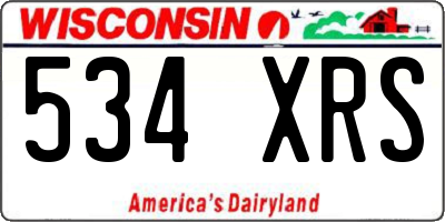 WI license plate 534XRS
