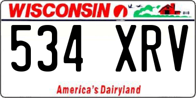 WI license plate 534XRV