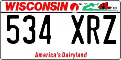 WI license plate 534XRZ