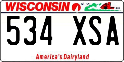 WI license plate 534XSA