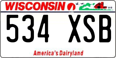 WI license plate 534XSB