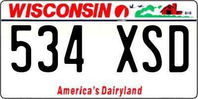WI license plate 534XSD