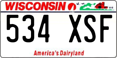 WI license plate 534XSF