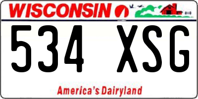 WI license plate 534XSG