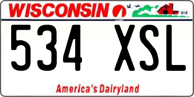 WI license plate 534XSL