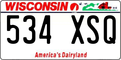 WI license plate 534XSQ
