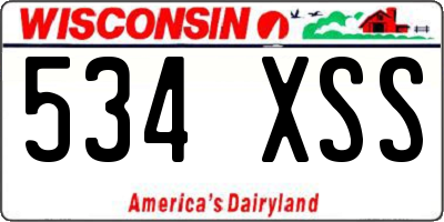 WI license plate 534XSS