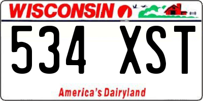 WI license plate 534XST