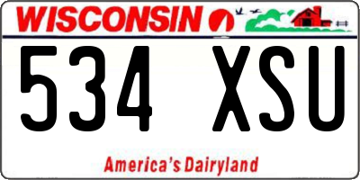 WI license plate 534XSU