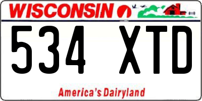 WI license plate 534XTD
