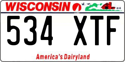 WI license plate 534XTF