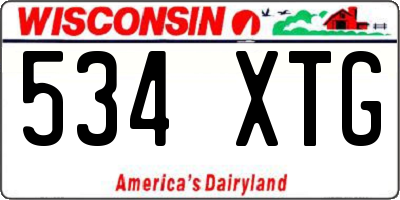 WI license plate 534XTG
