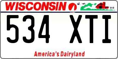 WI license plate 534XTI