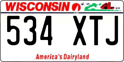 WI license plate 534XTJ