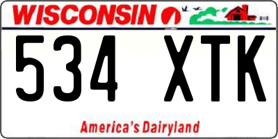 WI license plate 534XTK