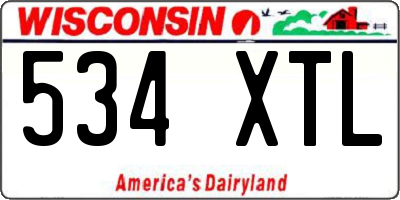 WI license plate 534XTL