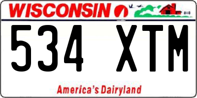 WI license plate 534XTM